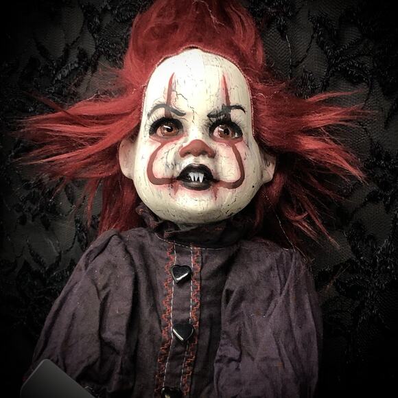 OOAK Creepy Odd 17 “ Haunted Ghost Clown Doll Scary Halloween Horror Art Doll - Picture 5 of 16